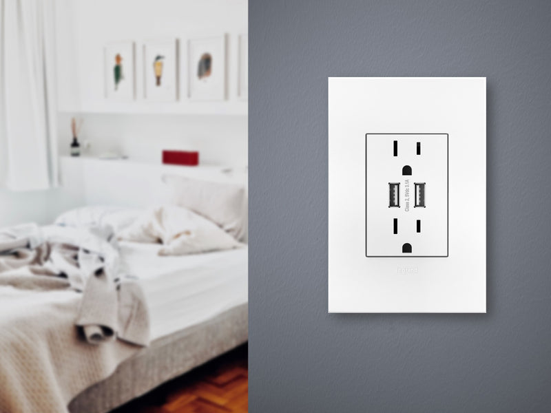 Legrand ARTRUSB153W4WP Dual-USB Outlet, White