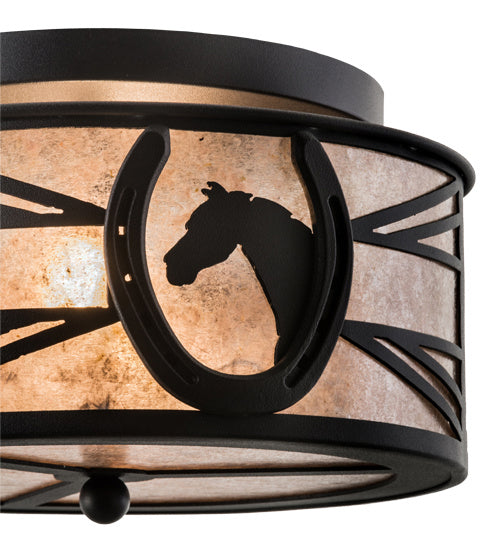 Meyda Tiffany 201723 Two Light Flushmount, Textured Black
