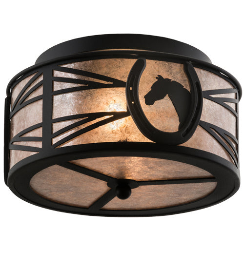 Meyda Tiffany 201723 Two Light Flushmount, Textured Black
