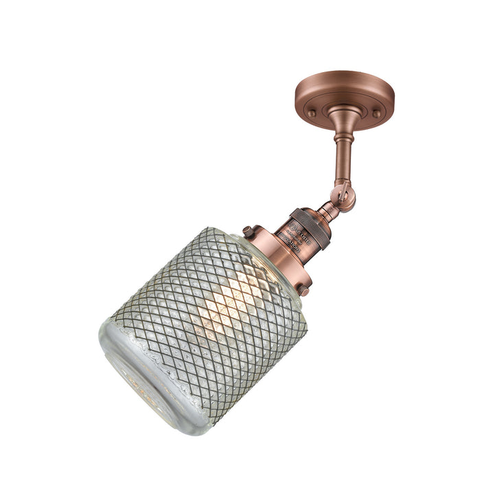 Innovations 201F-AC-G262 One Light Semi-Flush Mount, Antique Copper