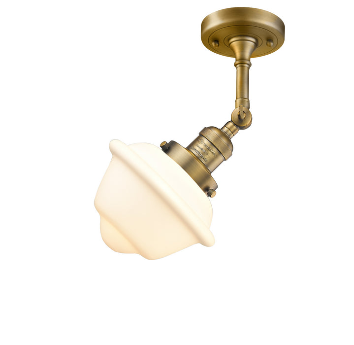 Innovations 201F-BB-G531 One Light Semi-Flush Mount, Brushed Brass