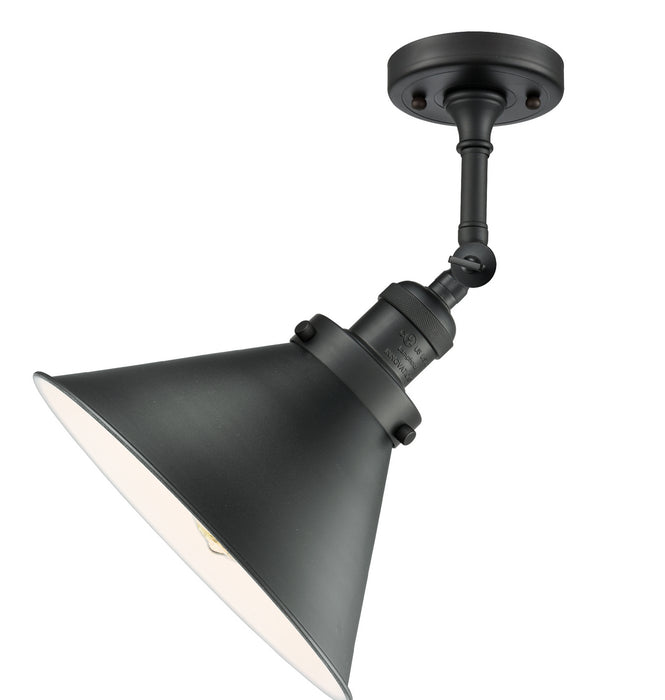 Innovations 201F-BK-M10-BK One Light Semi-Flush Mount, Matte Black