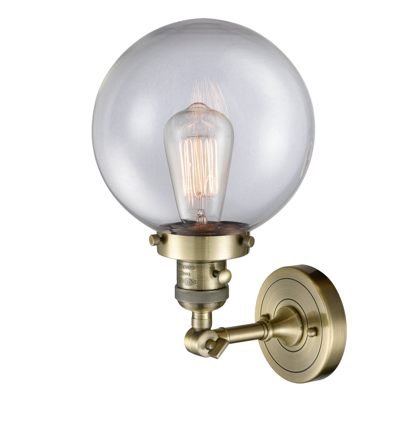 Innovations 203SW-AB-G202-8 One Light Wall Sconce, Antique Brass
