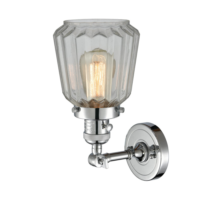 Innovations 203SW-PC-G142 One Light Wall Sconce, Polished Chrome
