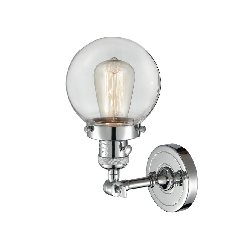 Innovations 203SW-PC-G202-6 One Light Wall Sconce, Polished Chrome