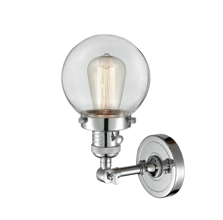 Innovations 203SW-PC-G202-6 One Light Wall Sconce, Polished Chrome