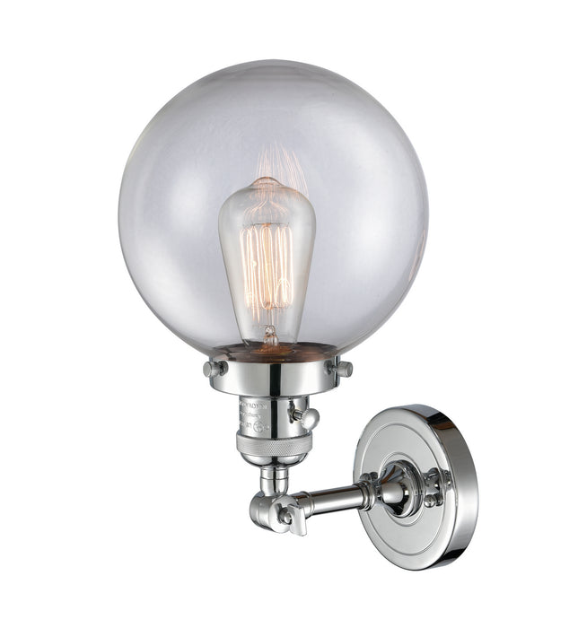 Innovations 203SW-PC-G202-8 One Light Wall Sconce, Polished Chrome