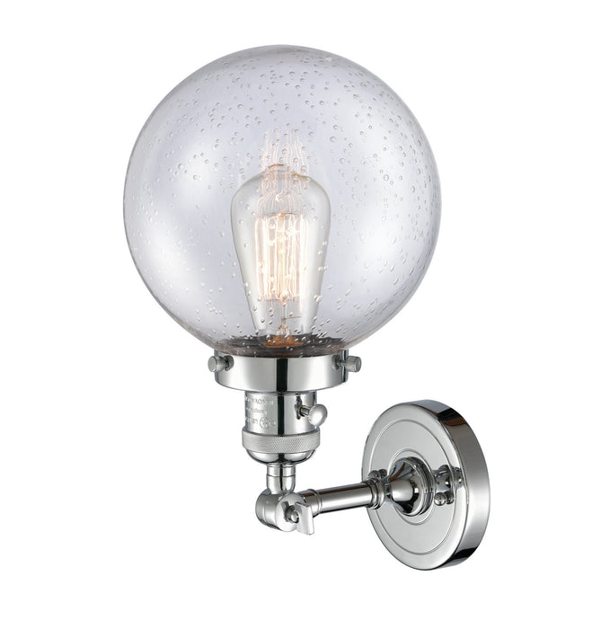 Innovations 203SW-PC-G204-8 One Light Wall Sconce, Polished Chrome