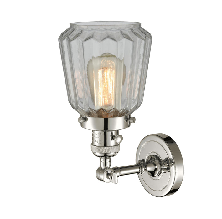 Innovations 203SW-PN-G142 One Light Wall Sconce, Polished Nickel