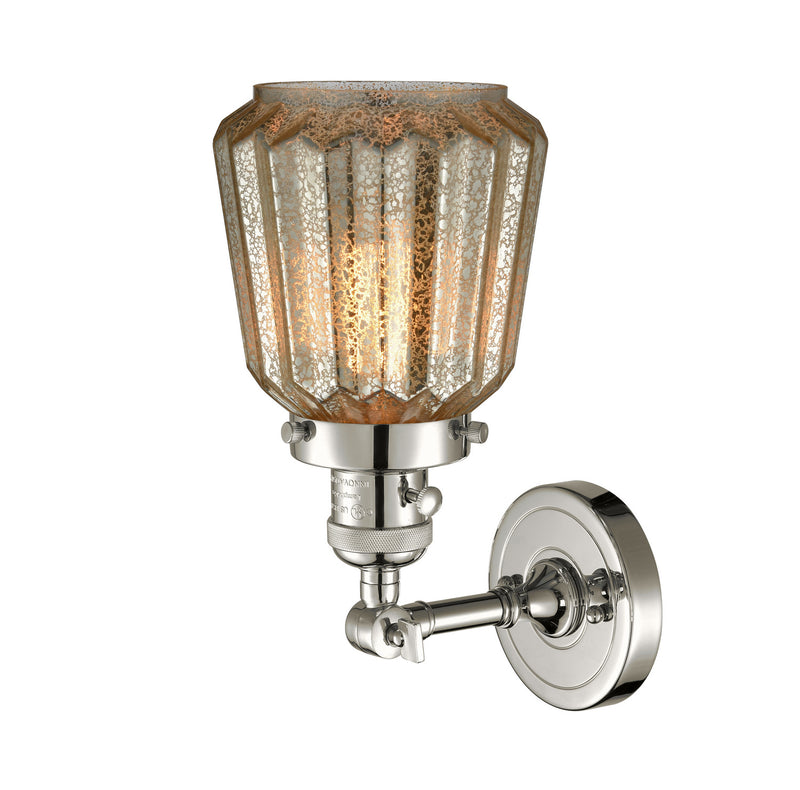 Innovations 203SW-PN-G146 One Light Wall Sconce, Polished Nickel
