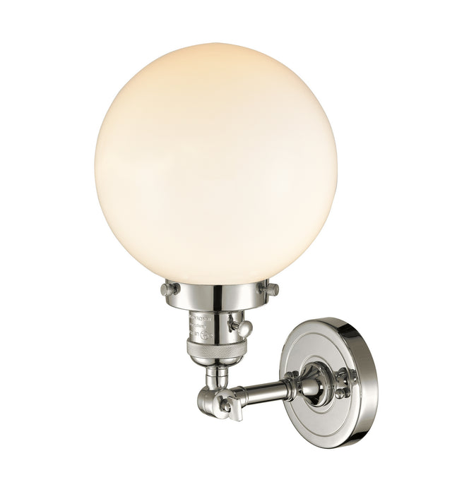 Innovations 203SW-PN-G201-8 One Light Wall Sconce, Polished Nickel