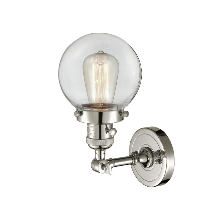 Innovations 203SW-PN-G202-6 One Light Wall Sconce, Polished Nickel