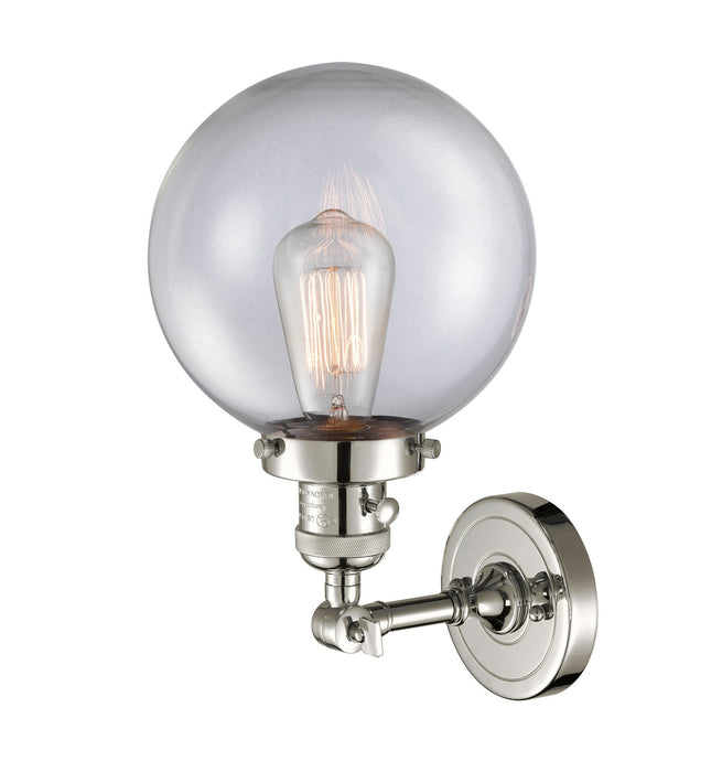 Innovations 203SW-PN-G202-8 One Light Wall Sconce, Polished Nickel