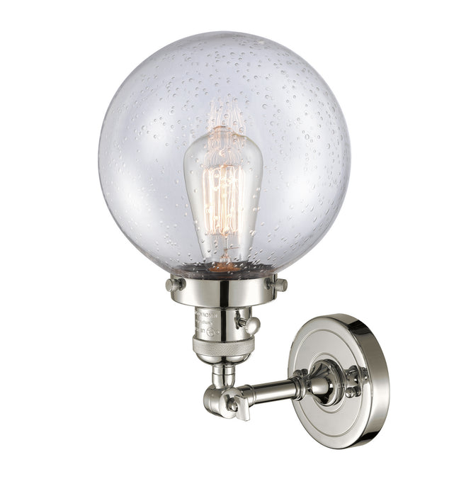 Innovations 203SW-PN-G204-8 One Light Wall Sconce, Polished Nickel