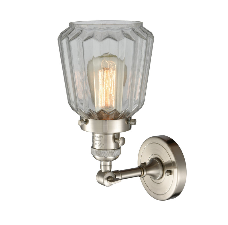 Innovations 203SW-SN-G142 One Light Wall Sconce, Brushed Satin Nickel