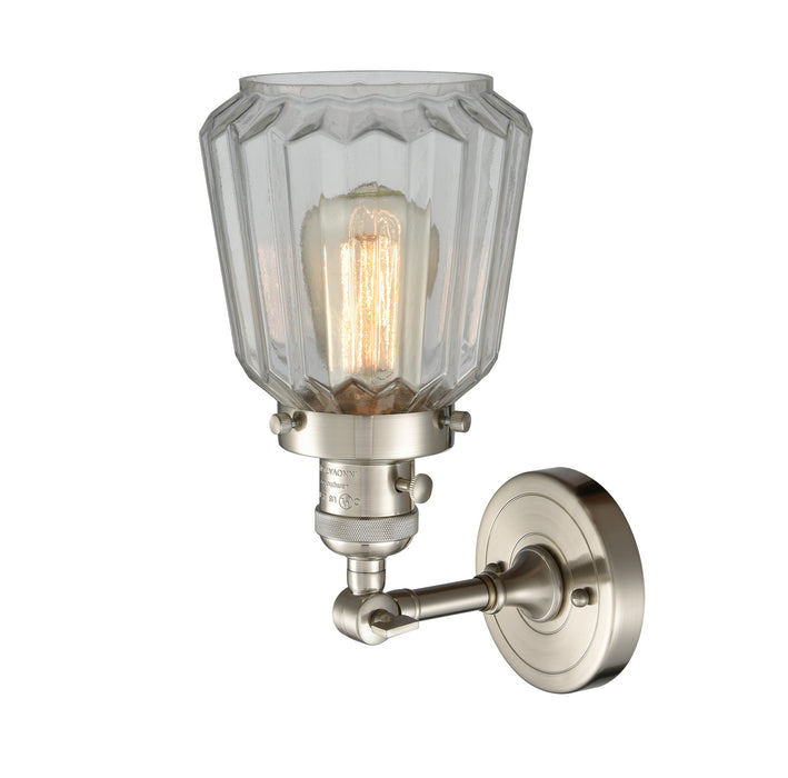 Innovations 203SW-SN-G142 One Light Wall Sconce, Brushed Satin Nickel