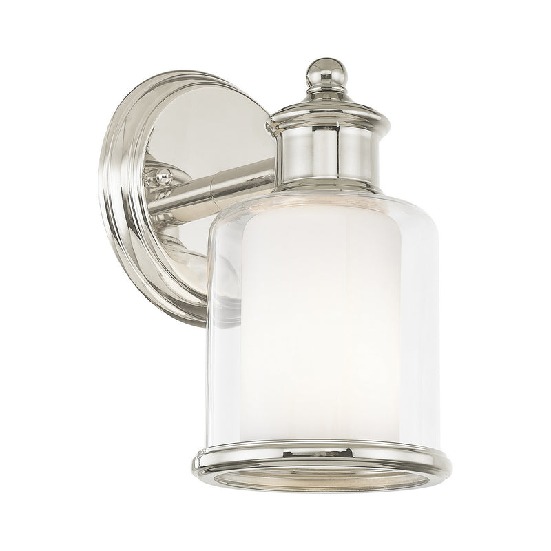 Livex Lighting 40211-35 One Light Wall Sconce, Polished Nickel