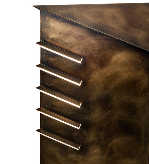 Meyda Tiffany 213135 Four Light Bollard, Chemical Burnished Brass