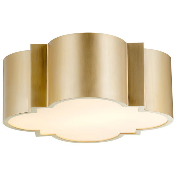Cyan 10063 Two Light Ceiling Mount, Aged Brass