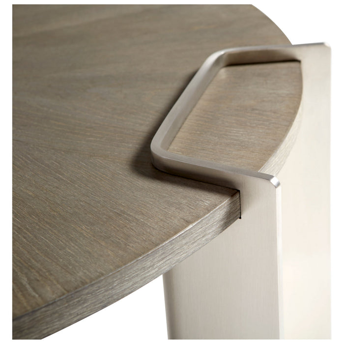 Cyan 10226 Coffee Table, Weathered Oak And Stainless Steel