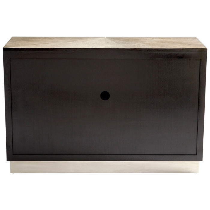 Cyan 10227 Cabinet, Weathered Oak And Stainless Steel