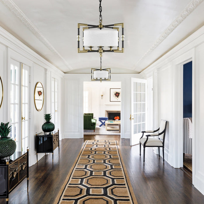 American Brass & Crystal CH3702-35S-36G-ST-HL Four Light Chandelier, Old Bronze w/Old Brass Accents
