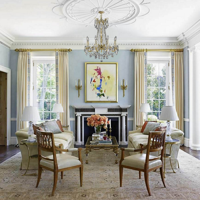 American Brass & Crystal CH9283-O-12G-ST Eight Light Chandelier, Polished Brass with Black Inlay