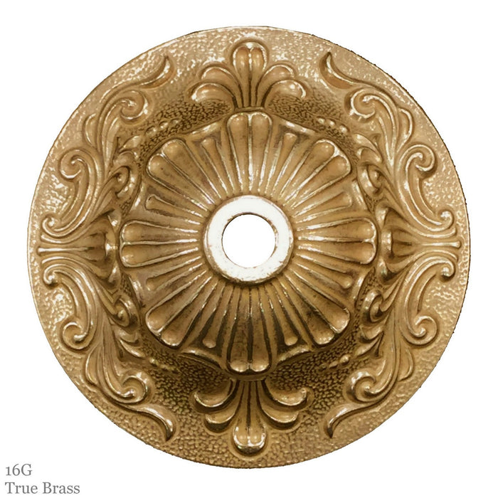 American Brass & Crystal FM2151-P-16G Three Light Semi-Flush Mount, True Brass