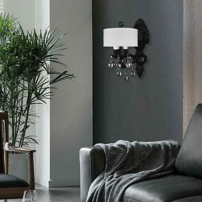 American Brass & Crystal WS9420-O-05S-PI-HL Three Light Wall Sconce, Old Bronze(Black)