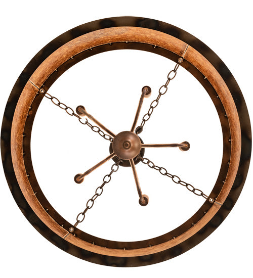 Meyda Tiffany 213958 Five Light Semi-Flushmount, Dark Burnished Antique Copper