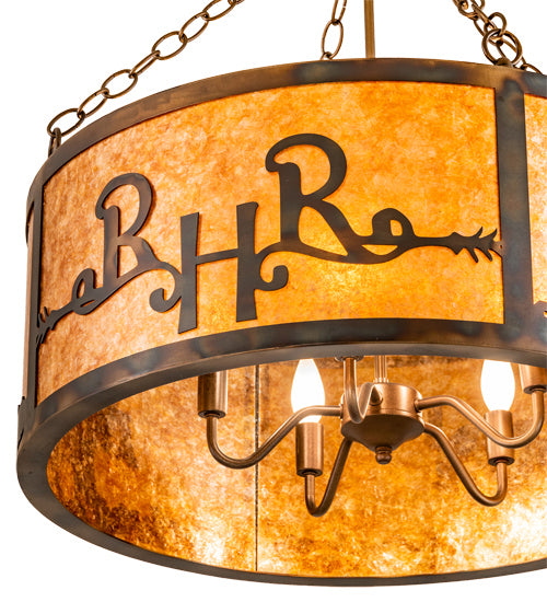 Meyda Tiffany 213958 Five Light Semi-Flushmount, Dark Burnished Antique Copper