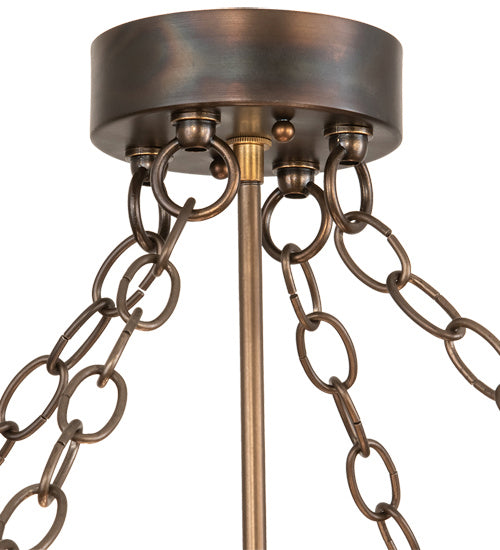 Meyda Tiffany 213958 Five Light Semi-Flushmount, Dark Burnished Antique Copper