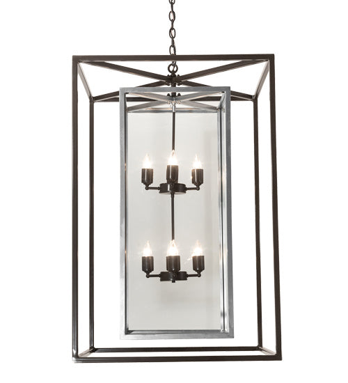 Meyda Tiffany 215083 Eight Light Pendant, Timeless Bronze/Extreme Chrome