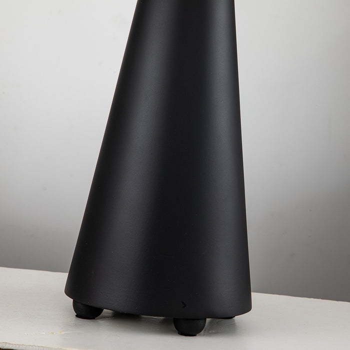 Lucas + McKearn TA1261 Two Light Buffet Lamp, Black Cone W/Gold Leafed Anemone