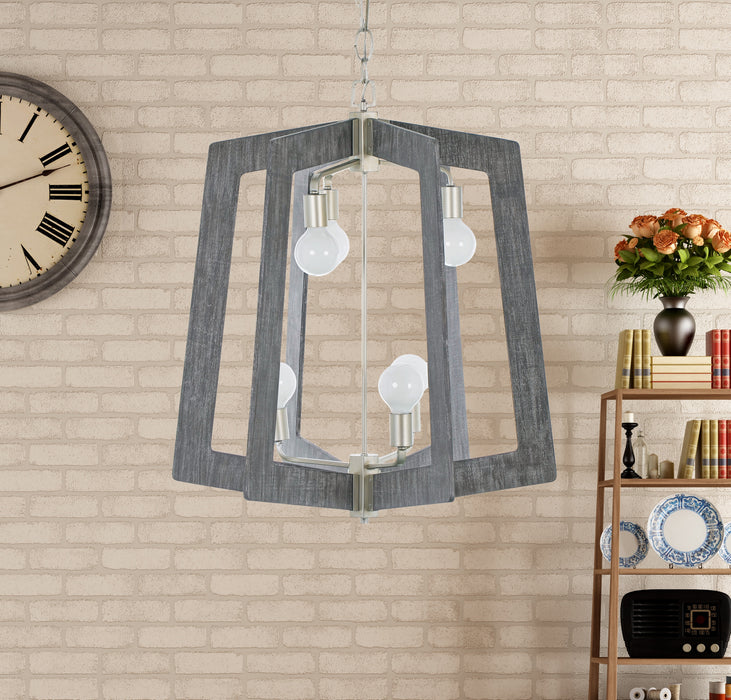 Varaluz 268F06SOG Six Light Chandelier, Steel