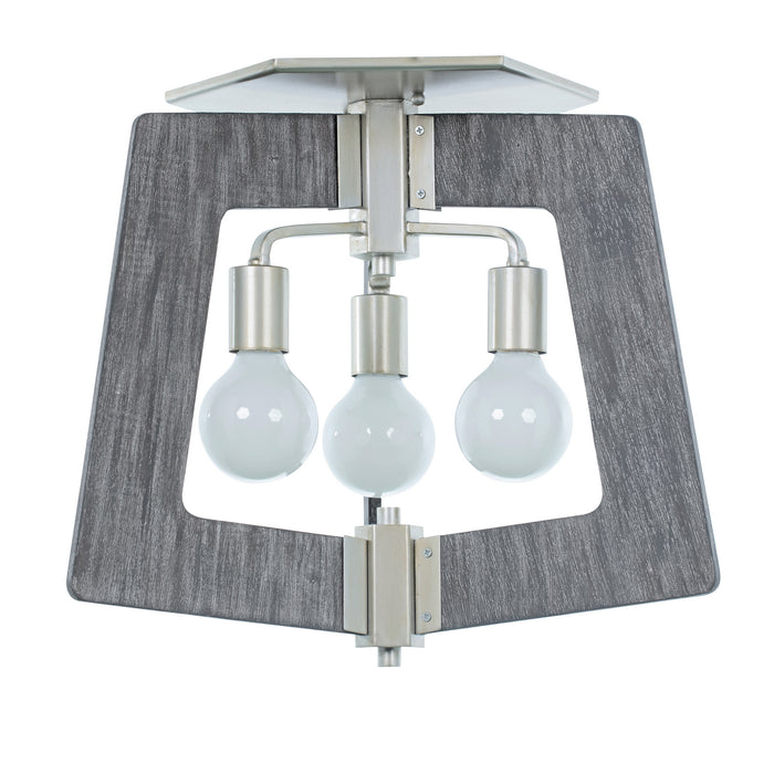 Varaluz 268S03SOG Three Light Semi Flush Mount, Steel