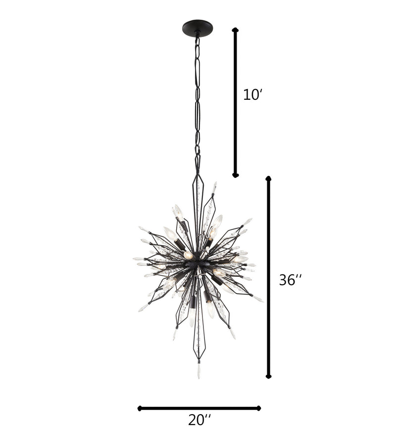 Varaluz 311F16CB 16 Light Foyer Pendant, Carbon