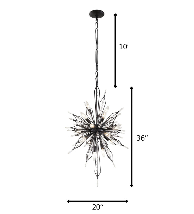 Varaluz 311F16CB 16 Light Foyer Pendant, Carbon