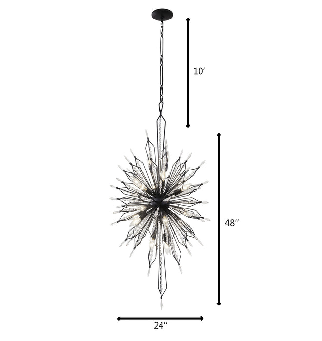 Varaluz 311F20CB 20 Light Foyer Pendant, Carbon