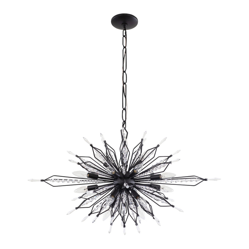 Varaluz 311N16CB 16 Light Linear Pendant, Carbon