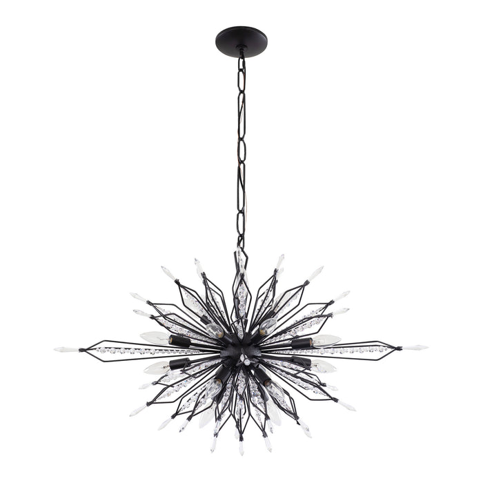 Varaluz 311N16CB 16 Light Linear Pendant, Carbon