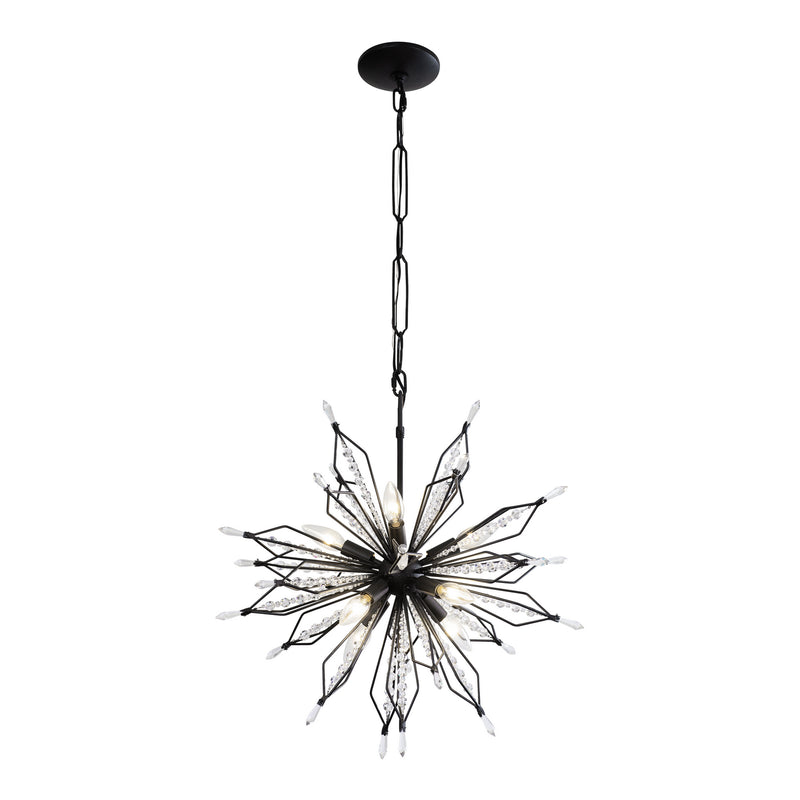Varaluz 311P08CB Eight Light Pendant, Carbon