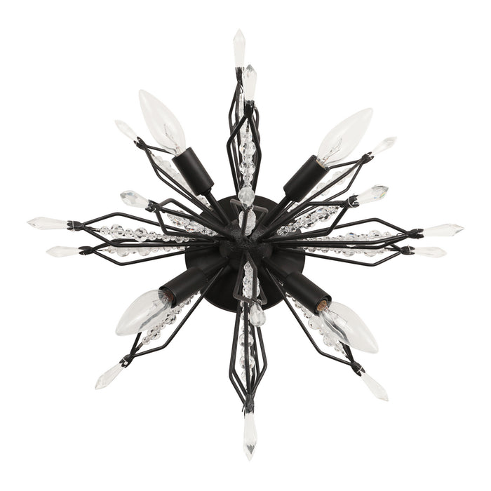 Varaluz 311S04CB Four Light Wall/Ceiling Light, Carbon