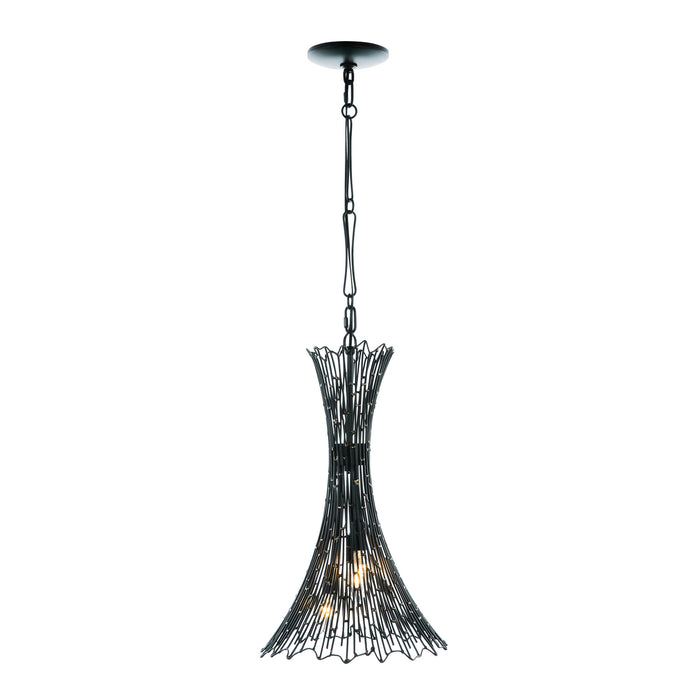 Varaluz 320F03CBAG Three Light Foyer Pendant, Carboged Gold