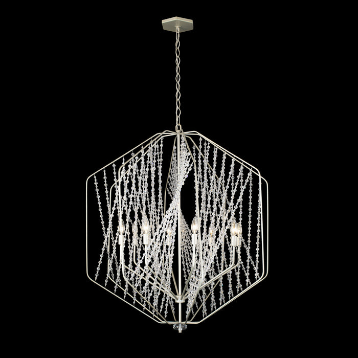 Varaluz 321P08SO Eight Light Pendant, Silverado