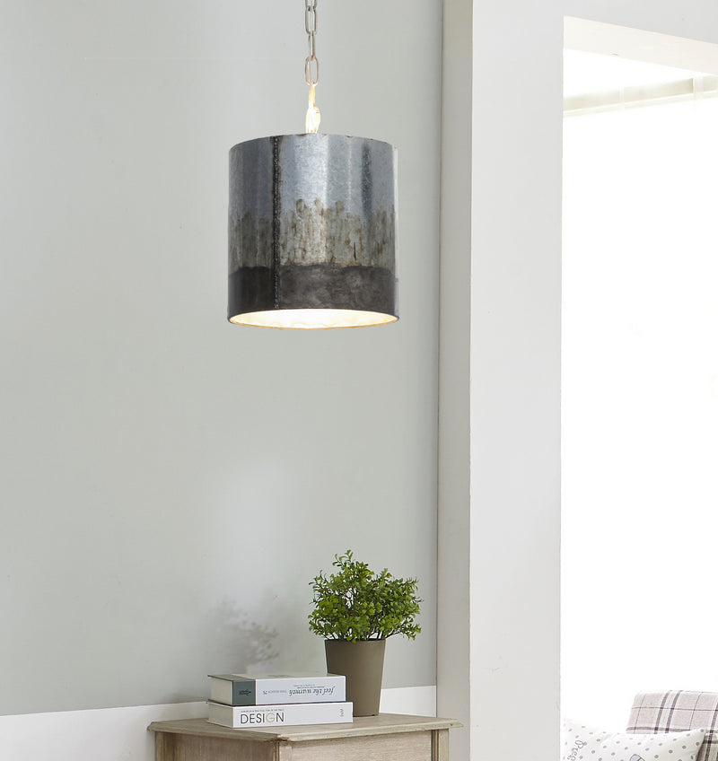Varaluz 323M01OG One Light Mini Pendant, Ombre Galvanized
