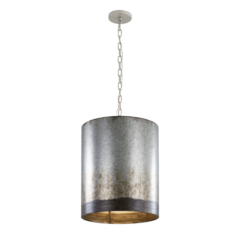 Varaluz 323P03OG Three Light Pendant, Ombre Galvanized