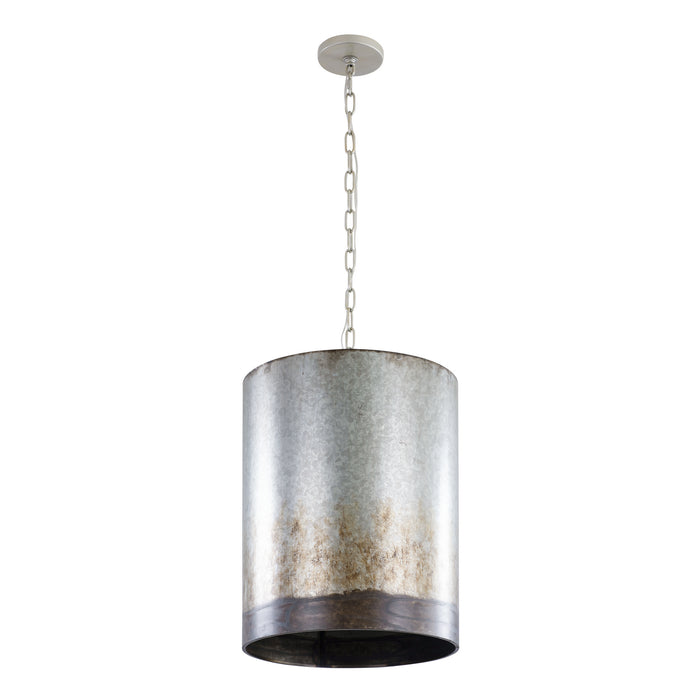 Varaluz 323P03OG Three Light Pendant, Ombre Galvanized
