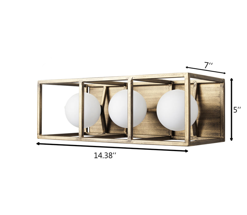 Varaluz 325B03HGCB Three Light Bath, Havana Gold/Carbon