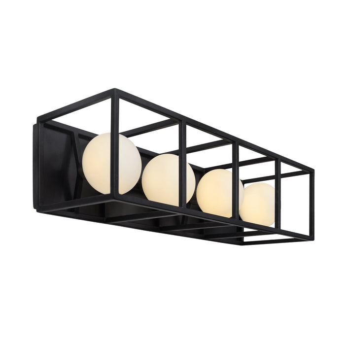 Varaluz 325B04CBHG Four Light Bath, Carbon/Havana Gold